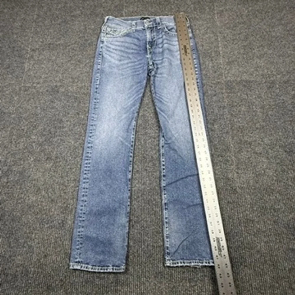 True Religion Ricky Relaxed Straight Big T Flap Pocket Jeans Light Wash 32